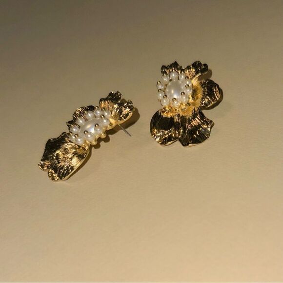 Vintage flower earrings N963 - Picture 6 of 7